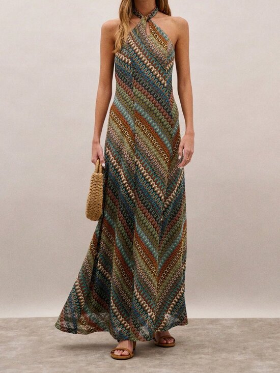 MODA ME COUTURE Dresses & Skirts - Multicolor Boho Women's Patterned Maxi Dress